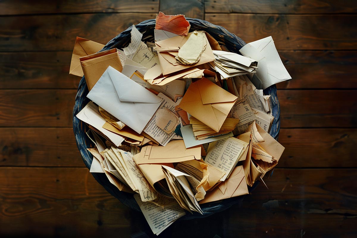 Überfüllter Papierkorb