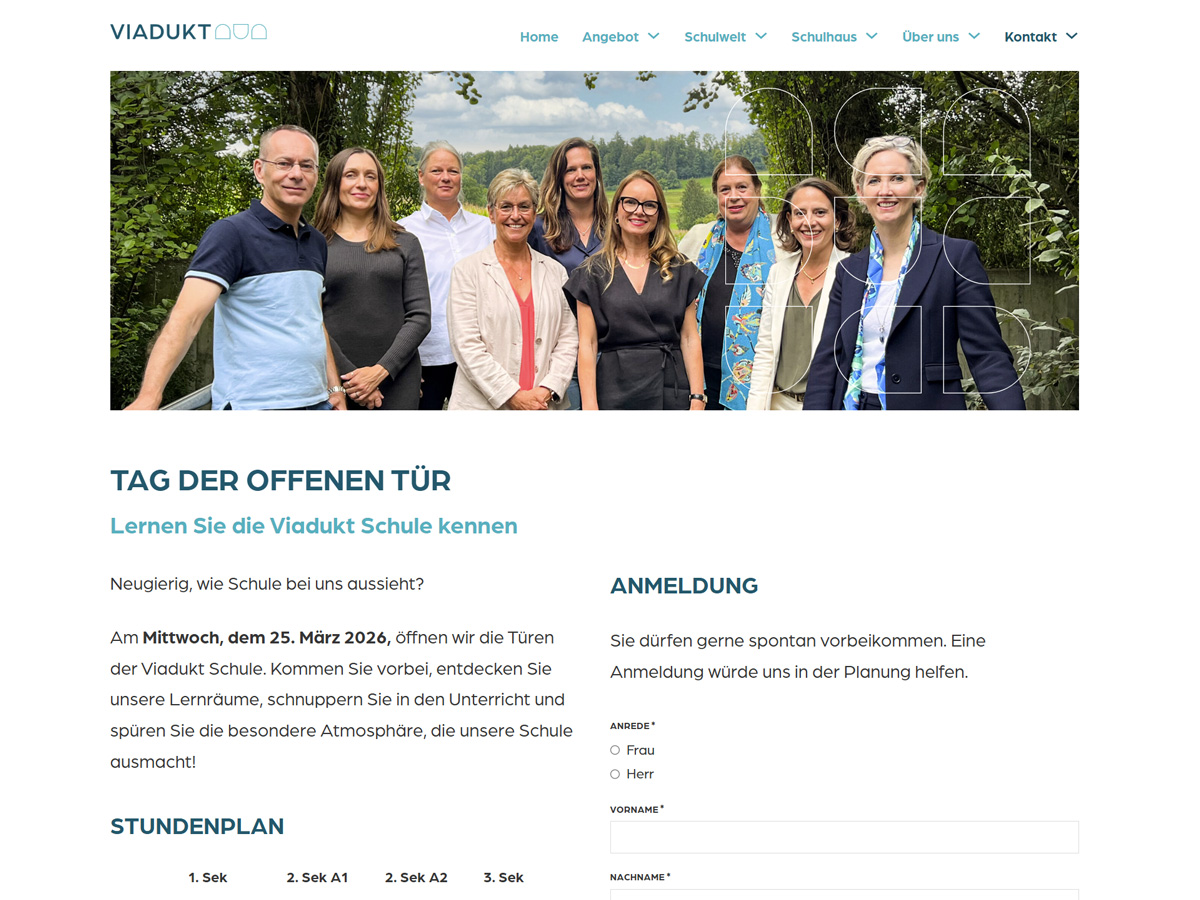 Web-Seite «Tag der offenen Tür»